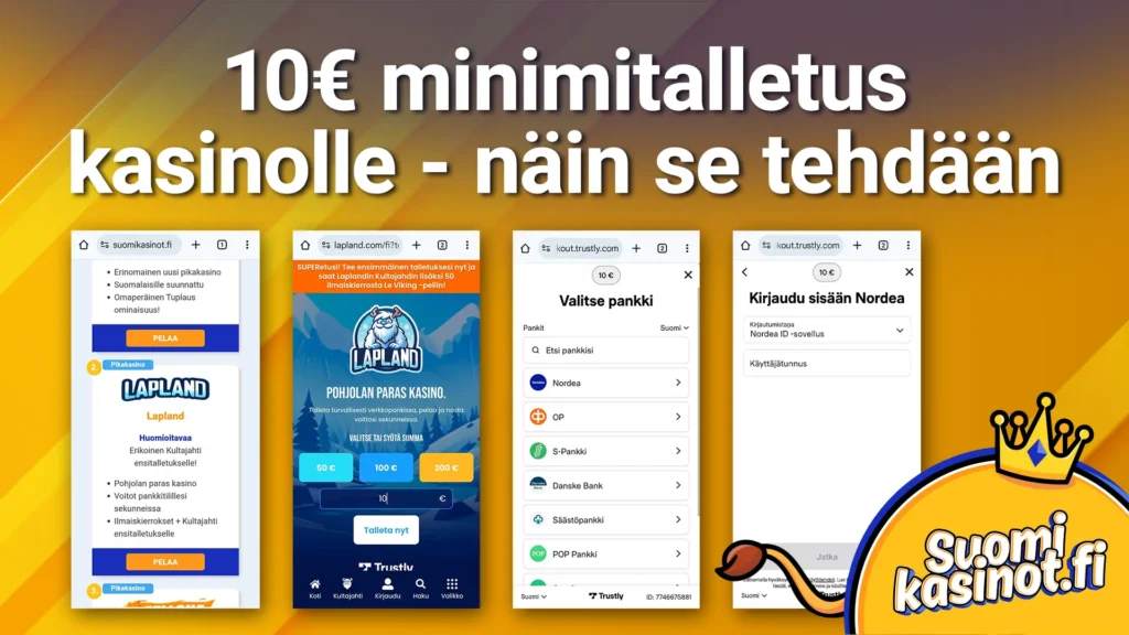 10€ minimitalletus kasinolle näin teet sen